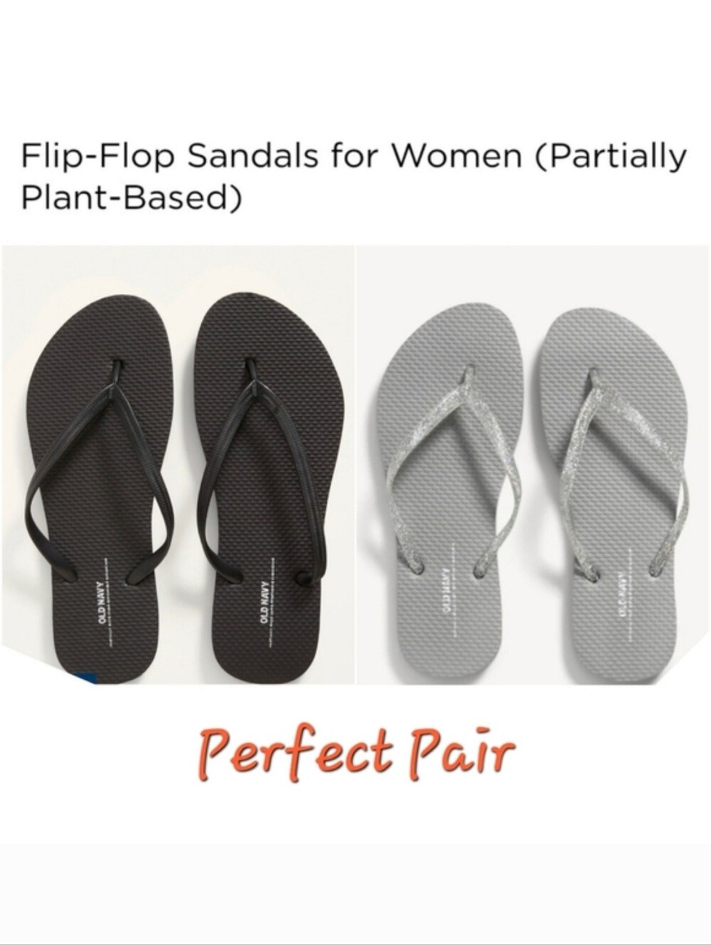 👀50% OFF🖤🩴🩶🩴NWT‼️Old Navy brand Pair of Flip Flops (Black & Silver Glitter)